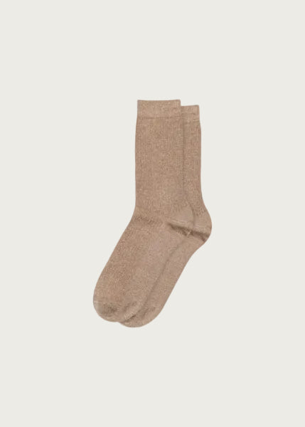 Lina Glitter Socks (12-59560-067) - Coca Mocha