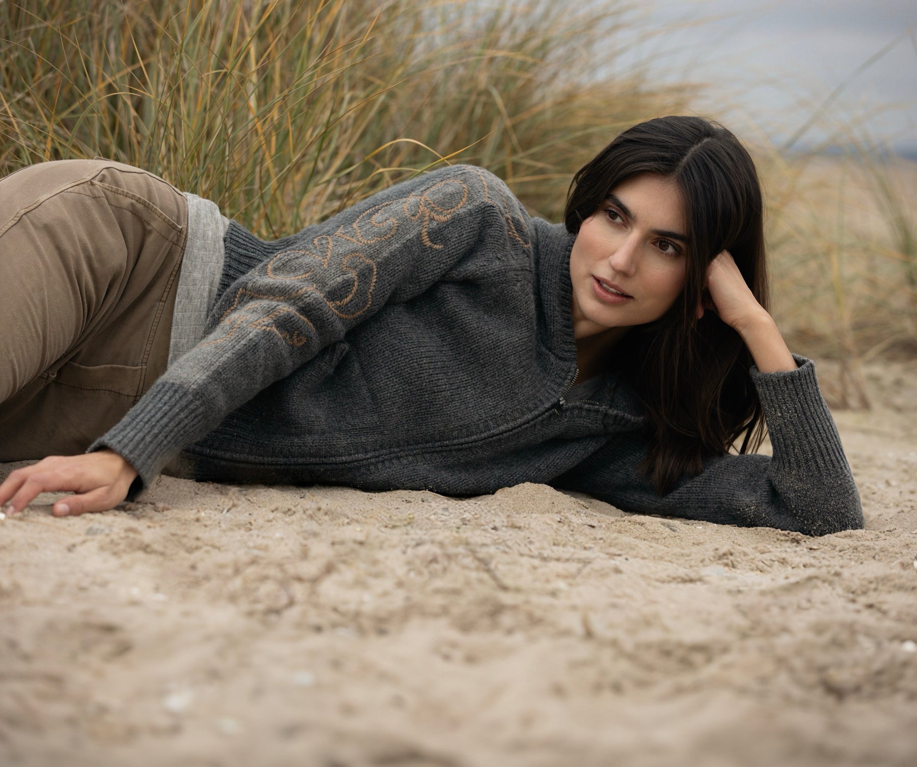 Florentina Lambswool Knit Cardigan - Iron Grey Melange