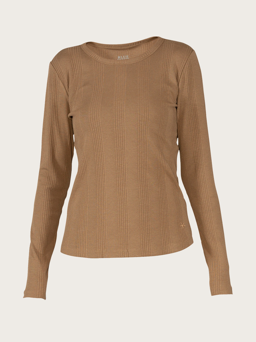 Drude Rib Tee - Walnut