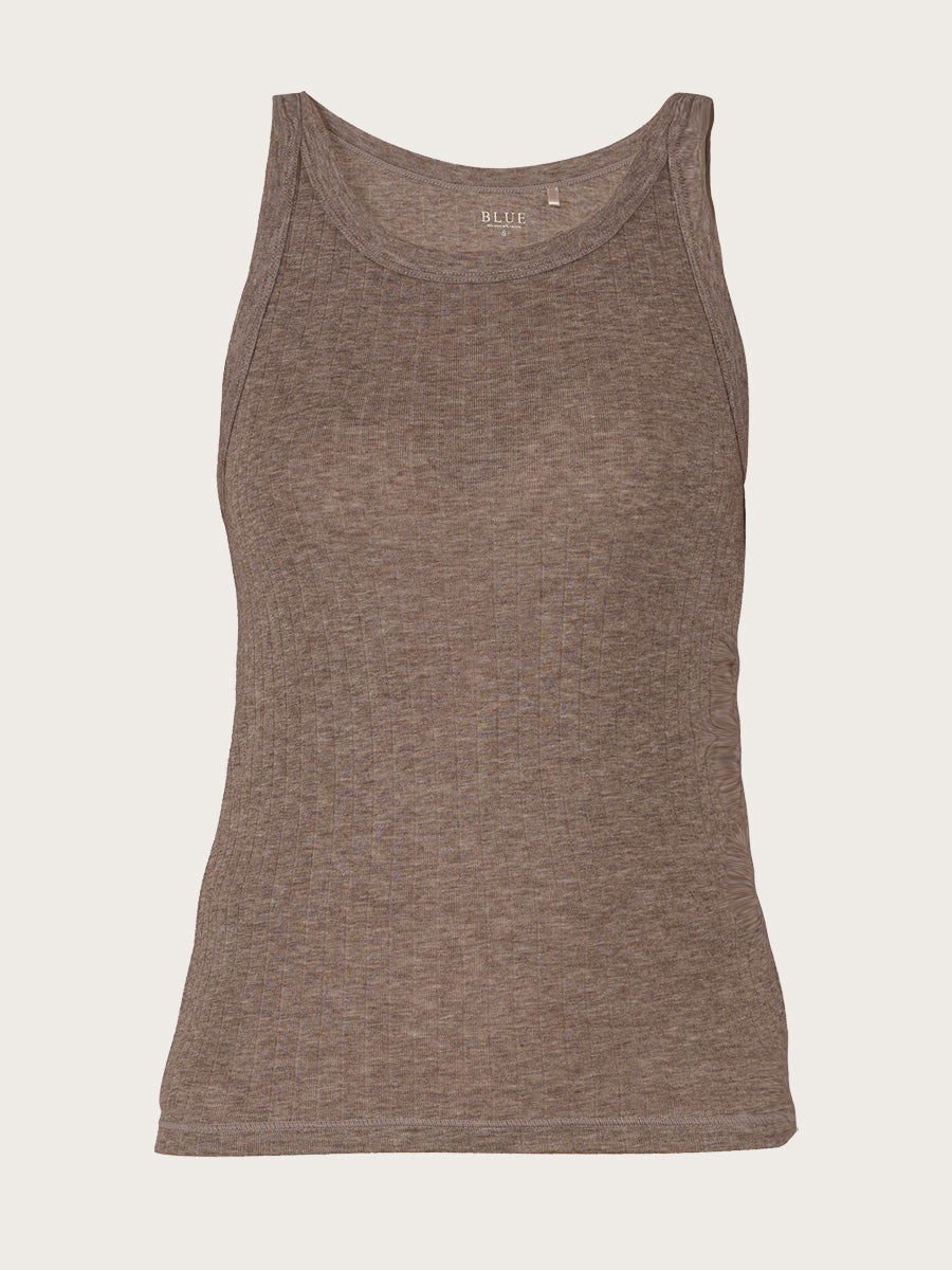 Gudrun Rib Top - Coffee Melange