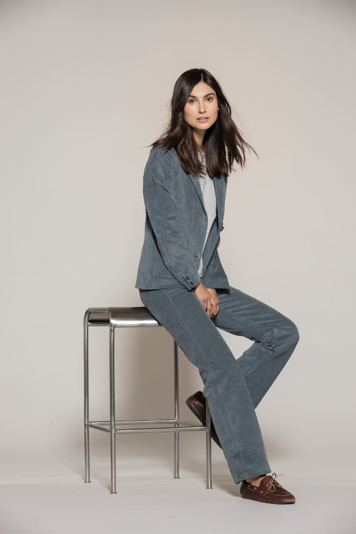 Guri Stretch Couduroy Blazer - Stormy Blue