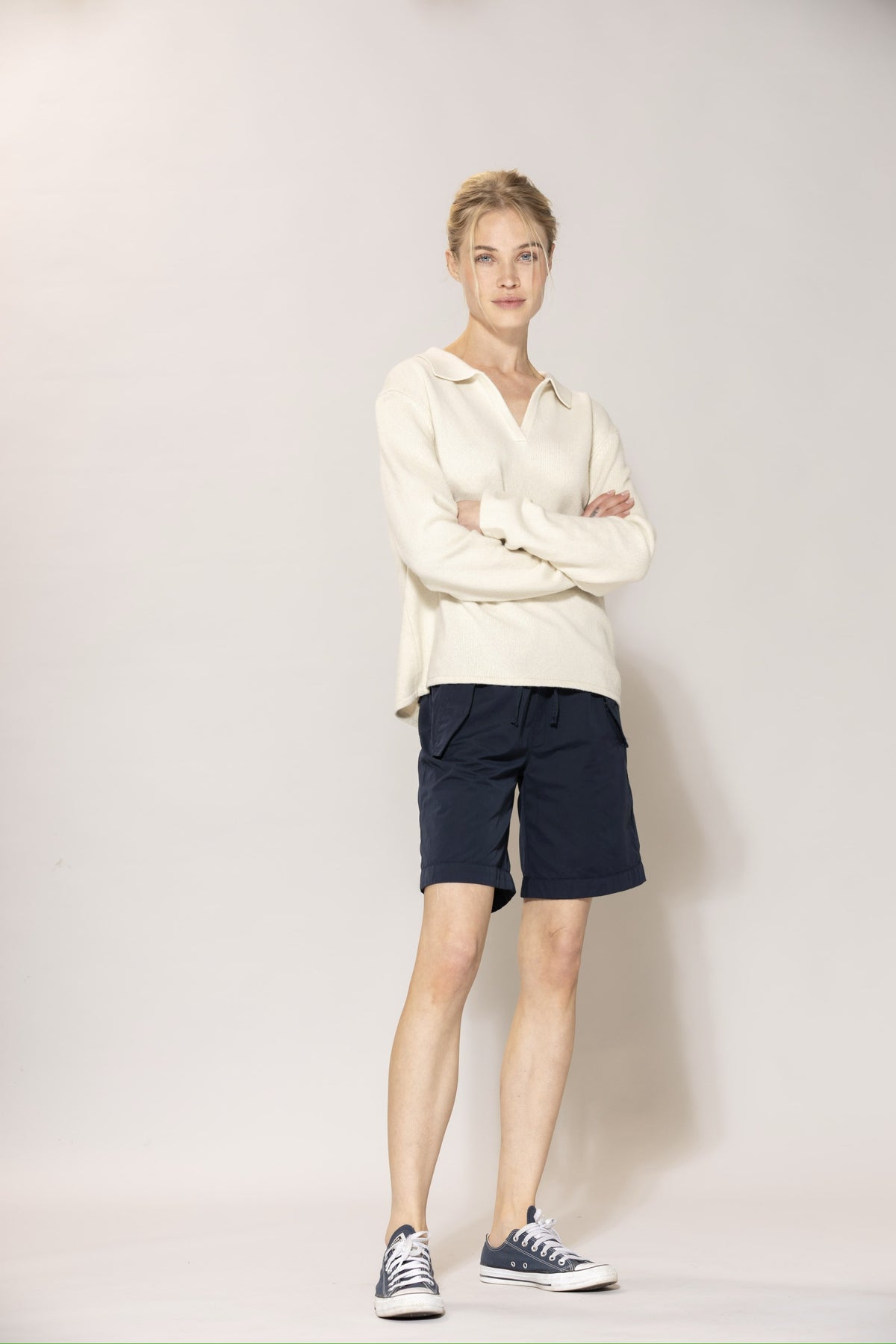 Lara LS Polo Knit - Ecru