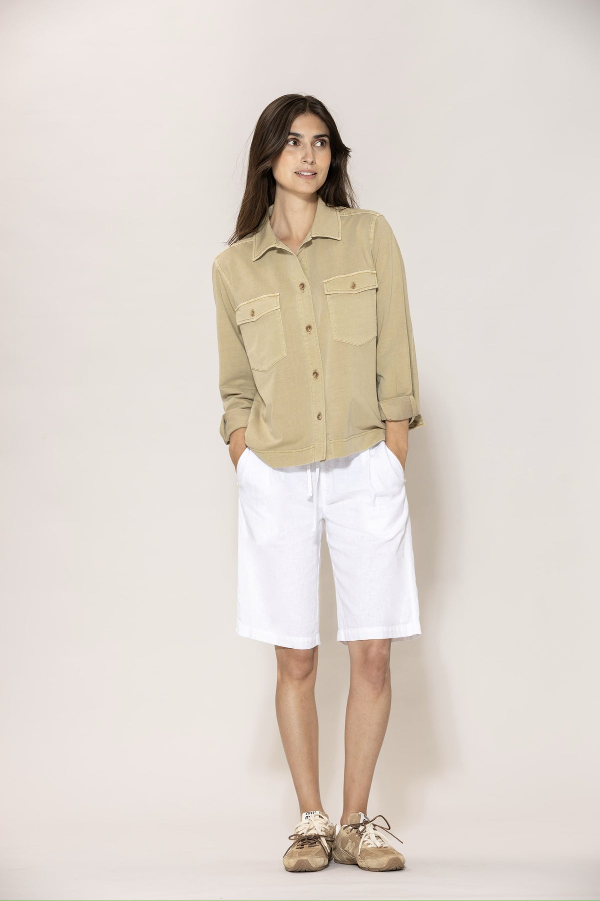 Lisamarie linen Bermudas - White