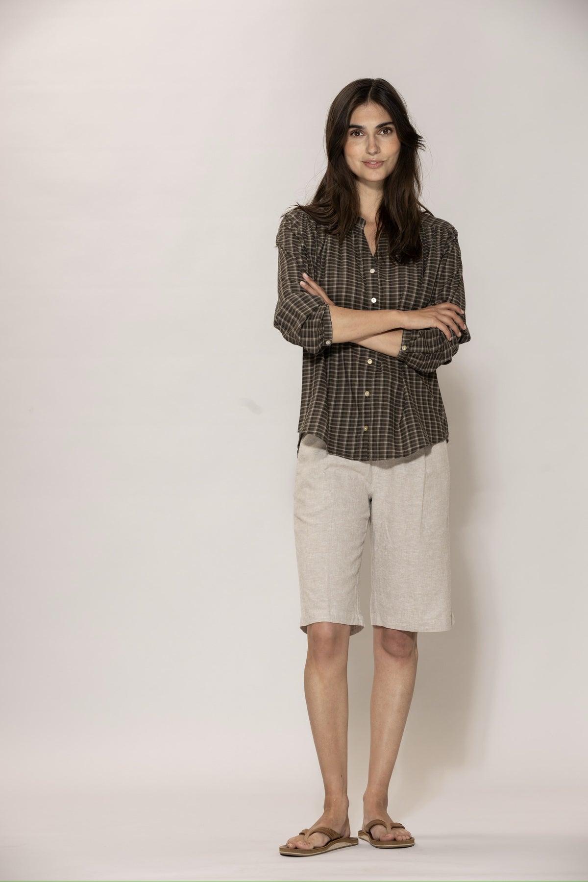 Dalene Check Shirt - Coffee Check