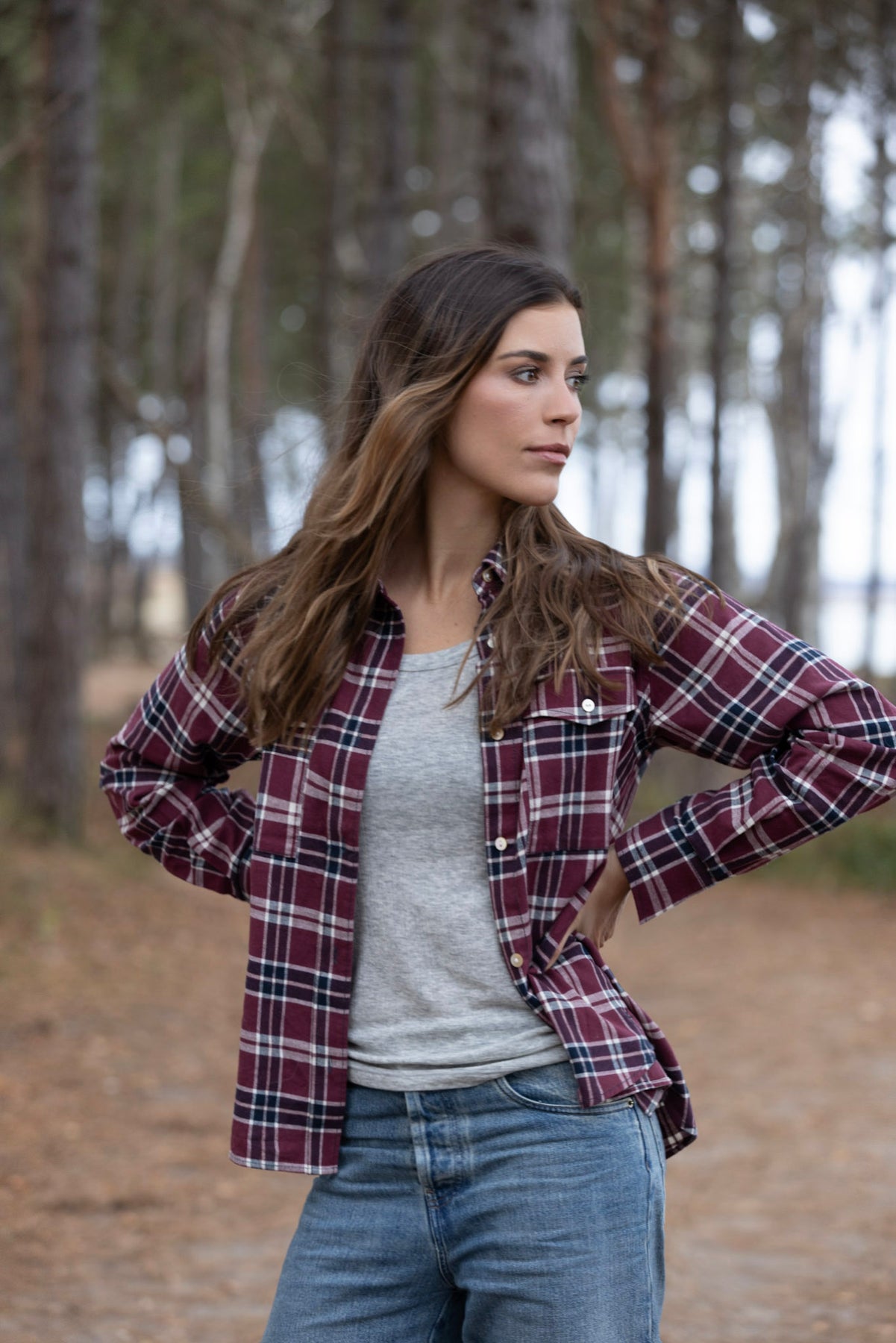 Minnie Check Shirt - Burgundy