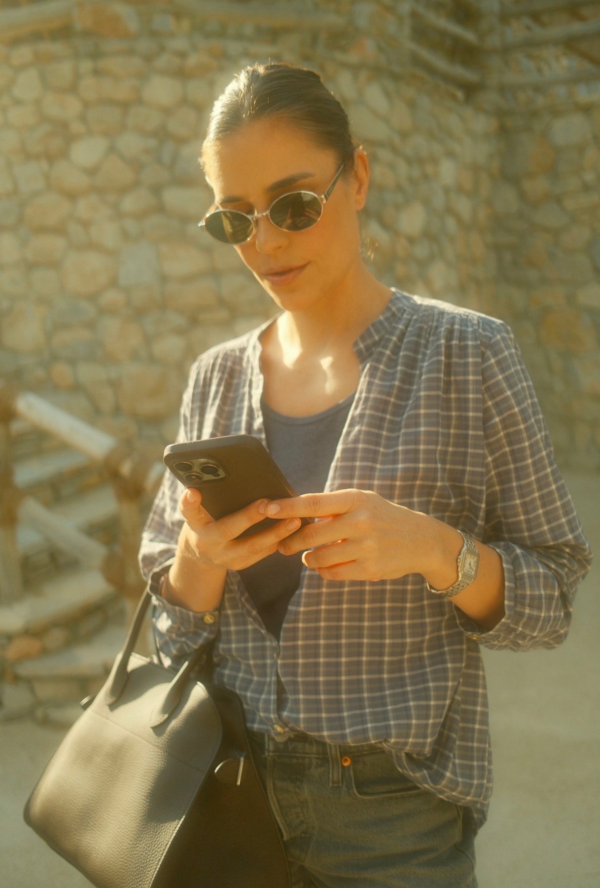 Dalene Check Shirt - Dusty Navy Check