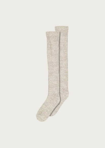Megan Knee Socks (12-69508-0489) - Light Brown Melange