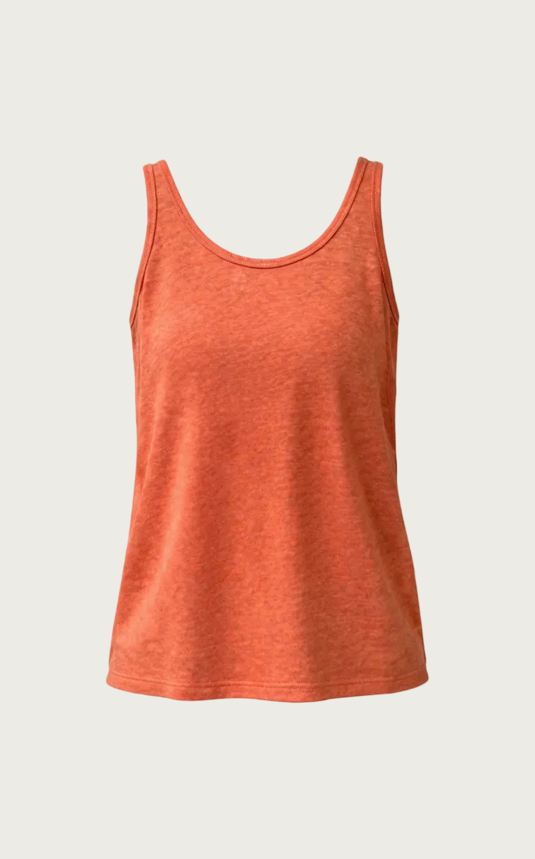 Doris linen Top - Dusty Orange