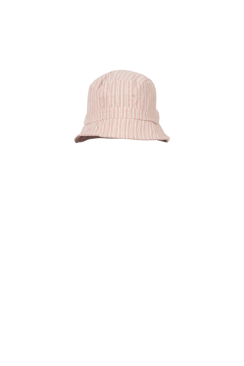 Abella Striped Bucket Hat - Deep Rose/Chalk