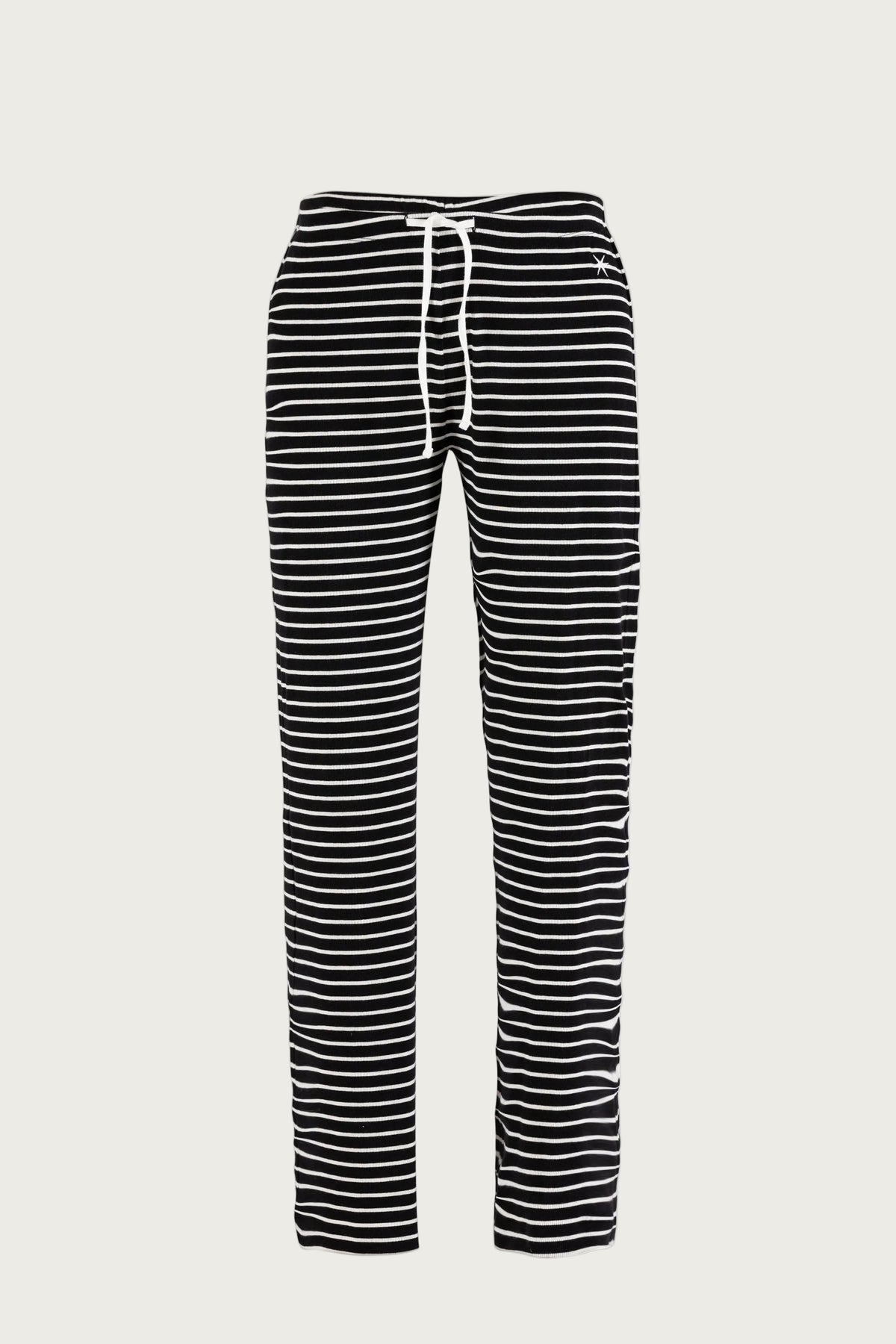 Alette Rib Pants - Black w/Ecru