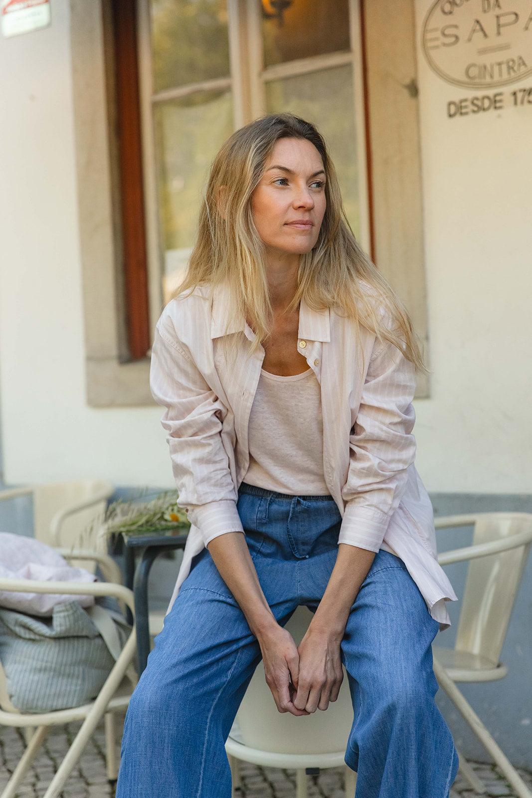 Dagfrid Striped Cotton Shirt - Soft Rose