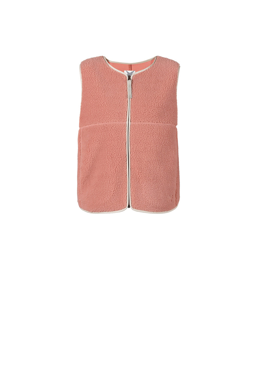 Dagmar Teddyfleece Vest - Deep Rose