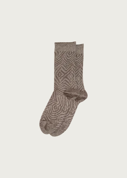 Luisa Glitter Socks (12-79780-0541) - Dark Brown