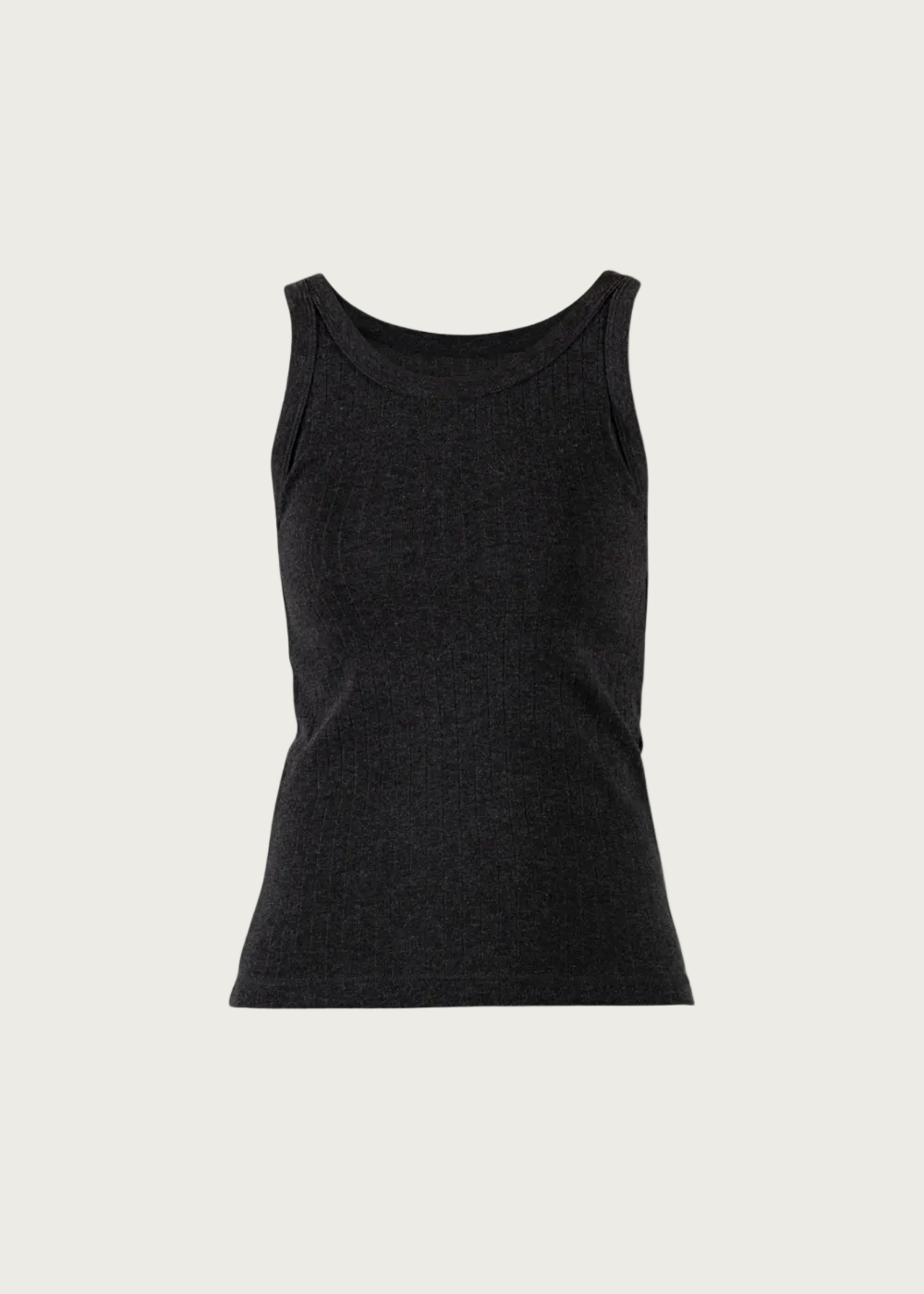 Gudrun Rib Top - Irongrey Melange