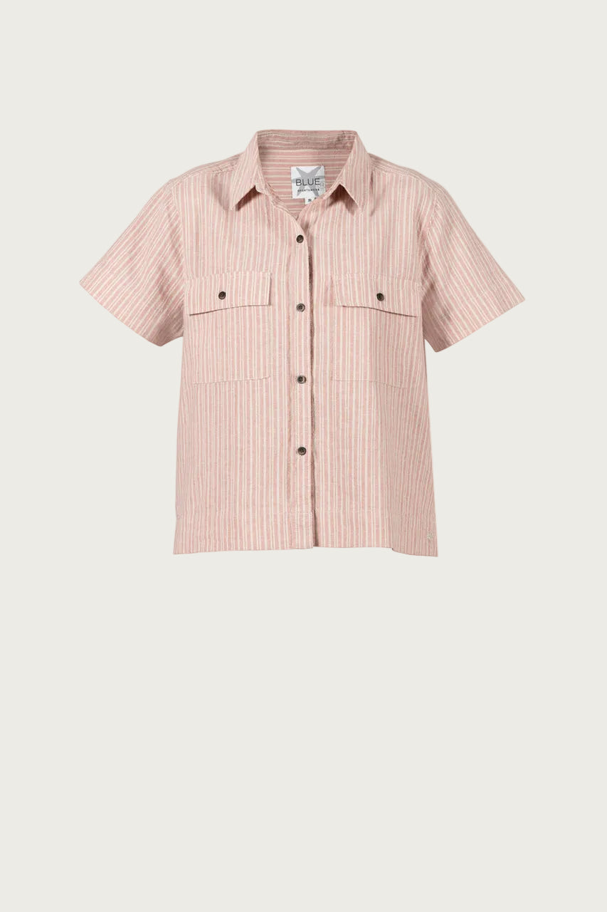 Diore Striped Shirt - Deep Rose/Chalk