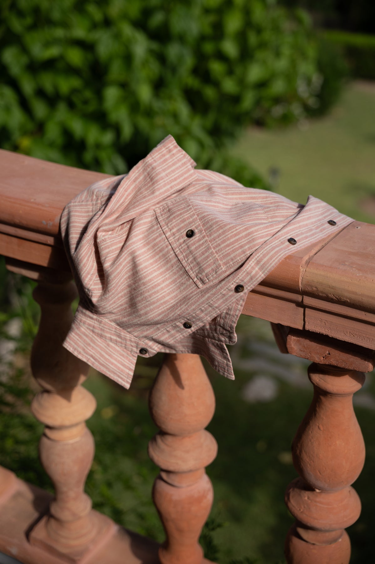 Diore Striped Shirt - Deep Rose/Chalk