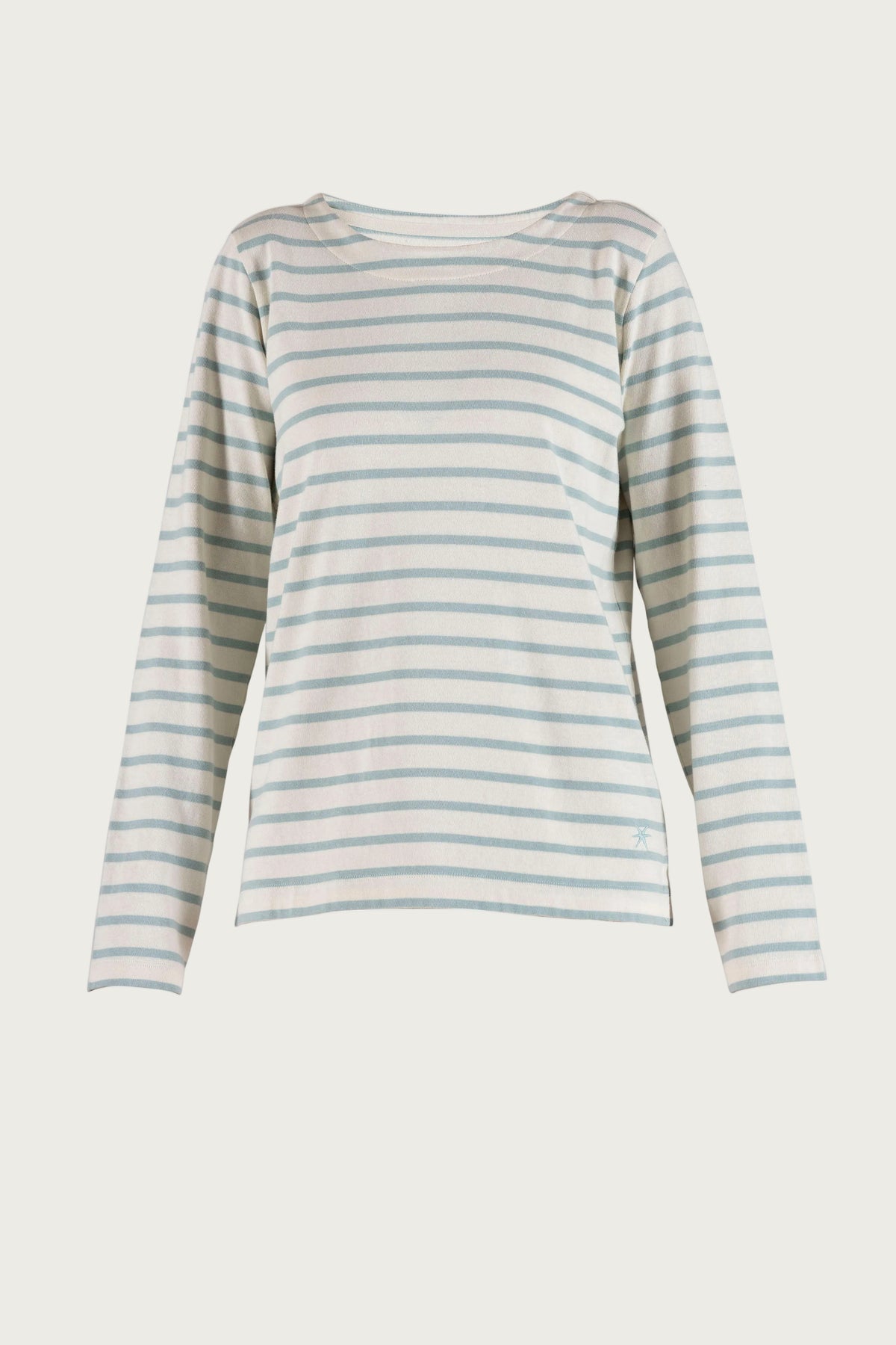 Donna Striped Blouse - Ecru w/Aqua