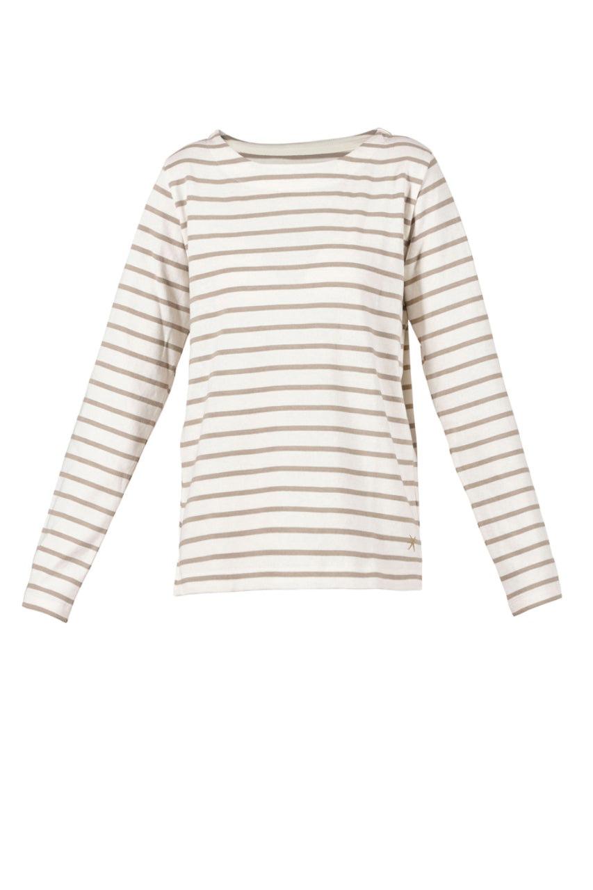Donna Striped Tee - Ecru/Khaki