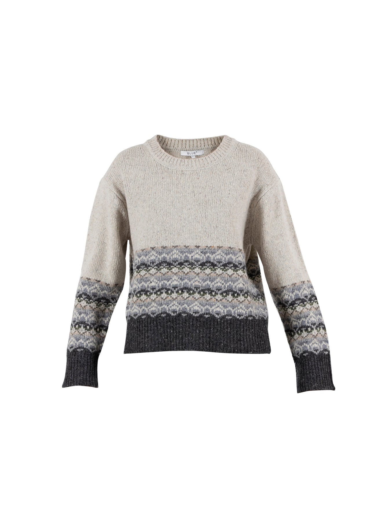 Dover Rough Merino/Alpaca Jaquard Knit - Chalk