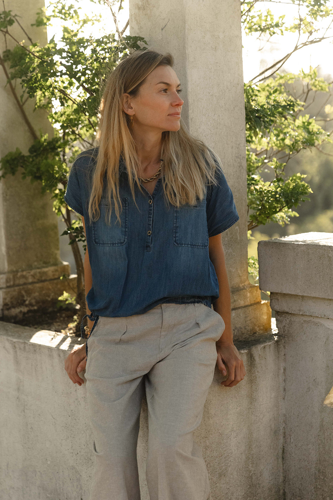 Dux tencel Shirt - Denim Blue