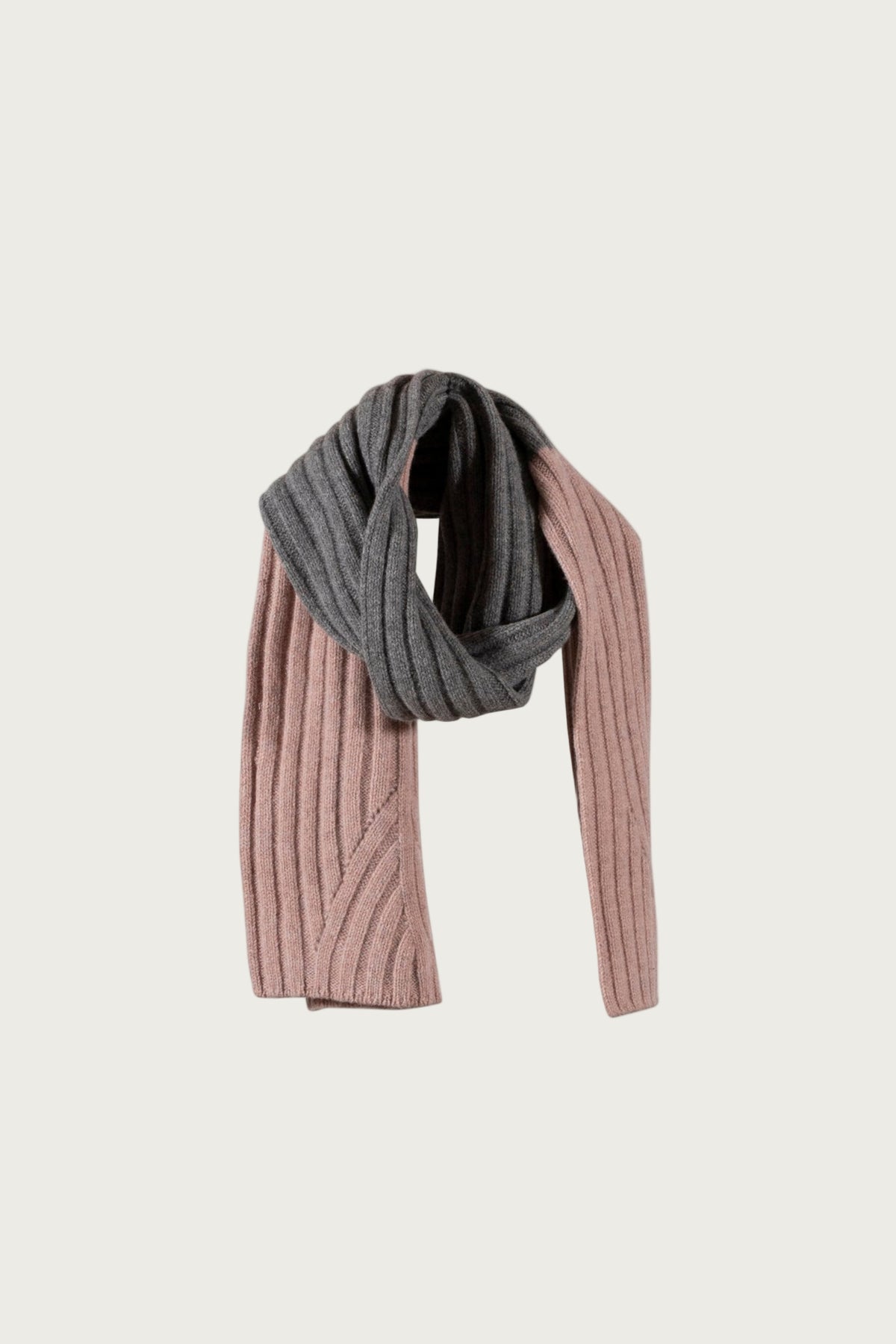 Fabienne Lambswool Knit Scarf - Old Rose Melange