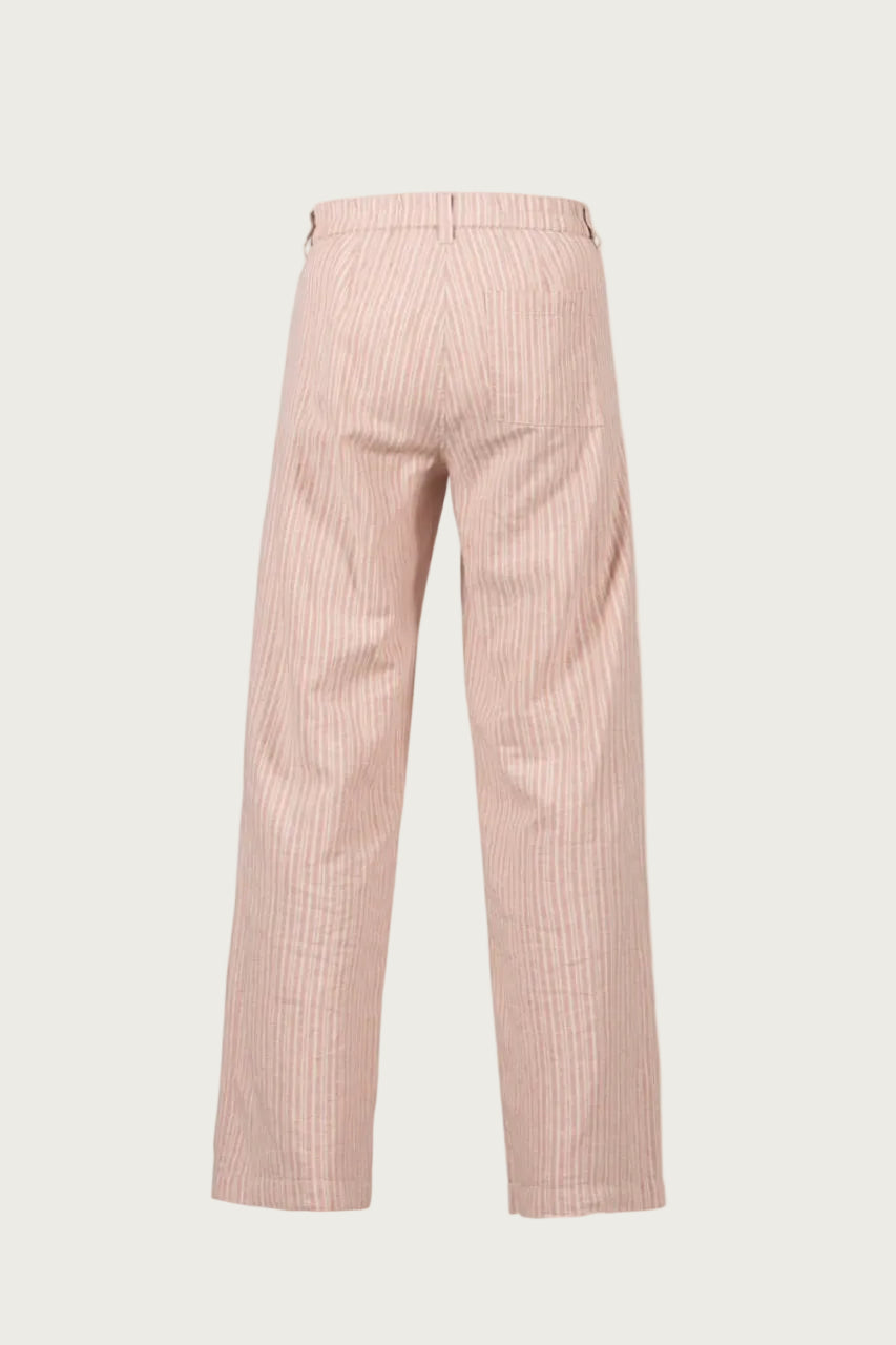 Deleste Striped Trousers - Deep Rose/Chalk