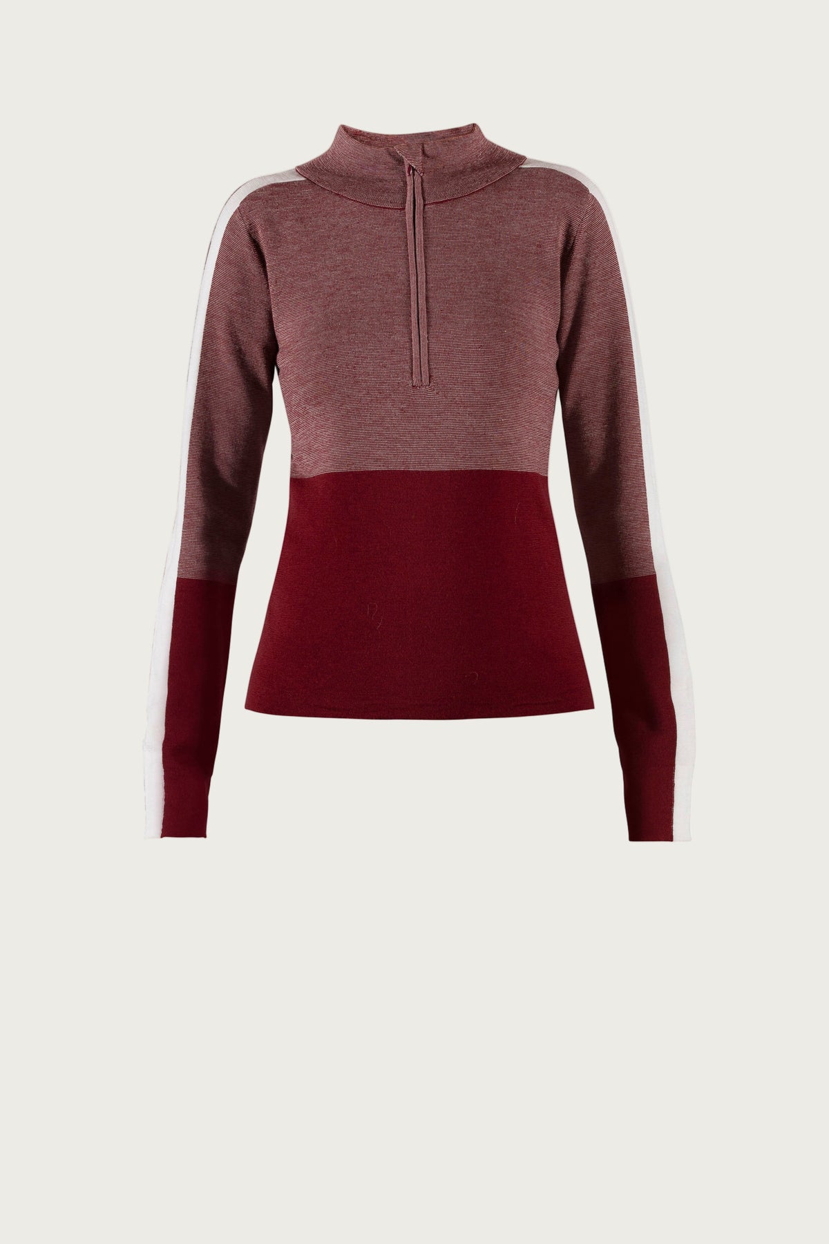 Fleur Merino 1/2 Zip Knit - Dark Cherry