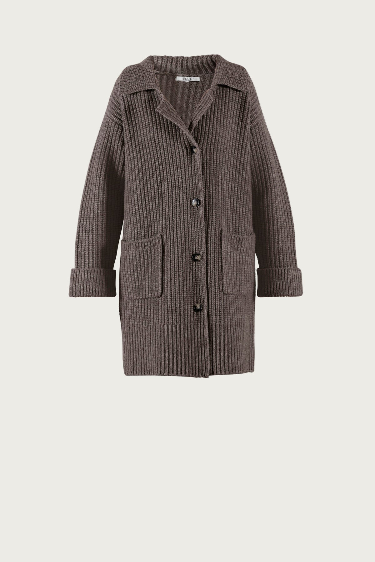 Fransine Long Knit Cardigan - Light Chocolate Melange