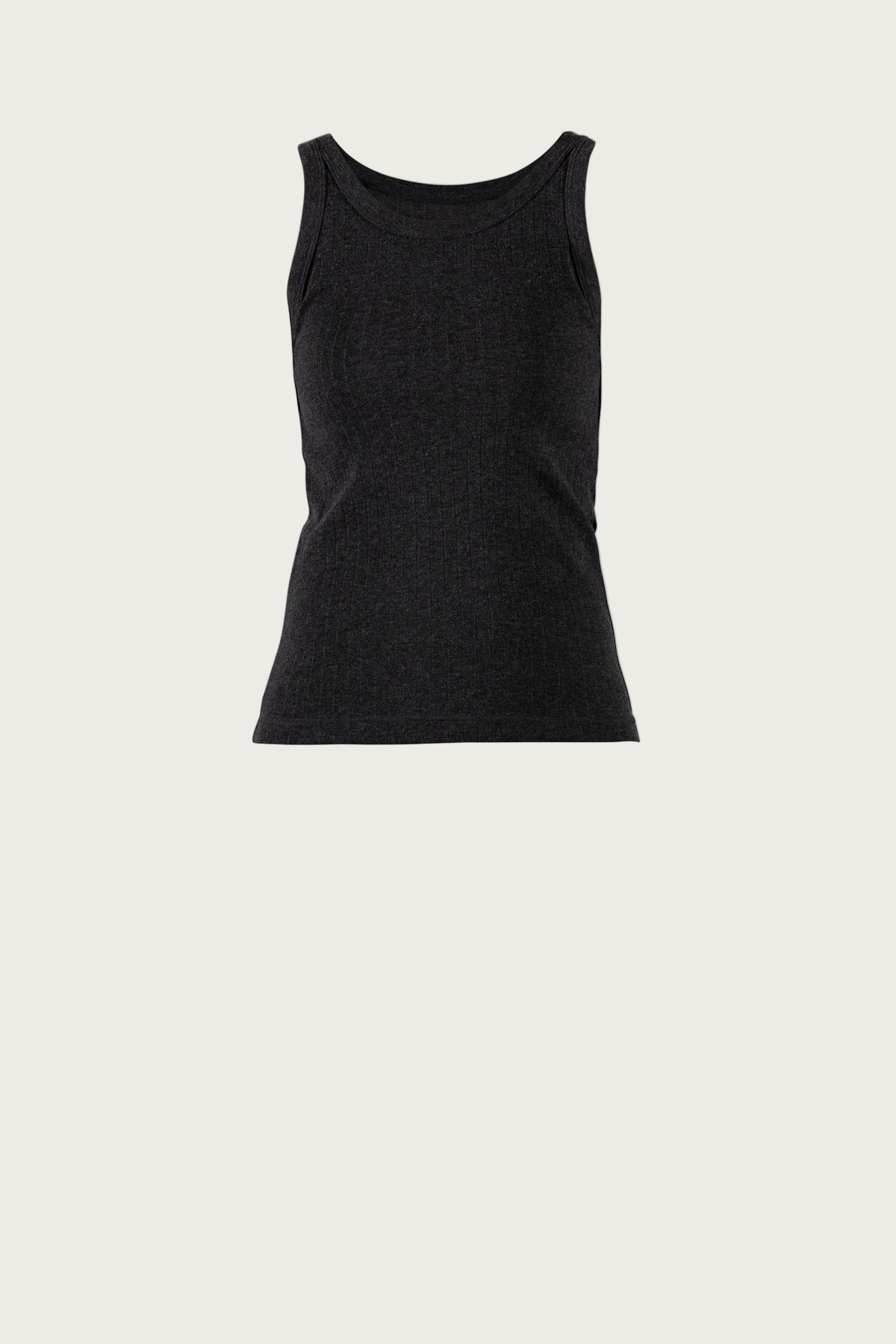 Gudrun Wool Rib Tank Top - Iron Grey Melange