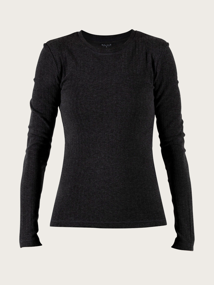 Gunver Rib Tee - Irongrey Melange