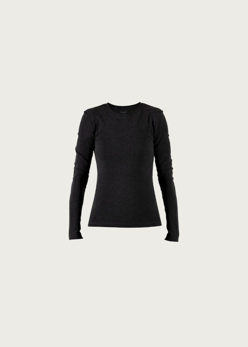 Gunver Rib Tee - Irongrey Melange