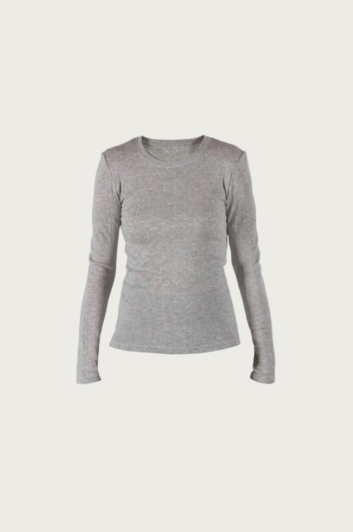 Gunver Rib Tee - Silvergrey Melange
