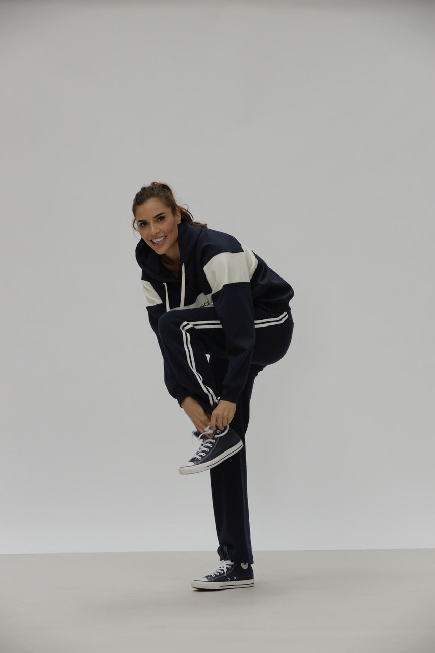 Carla Wide Sweatpants - New Navy