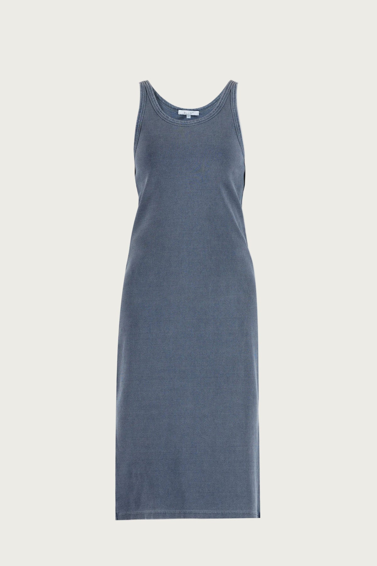 Liana denim rib Tank Dress - Denim Blue