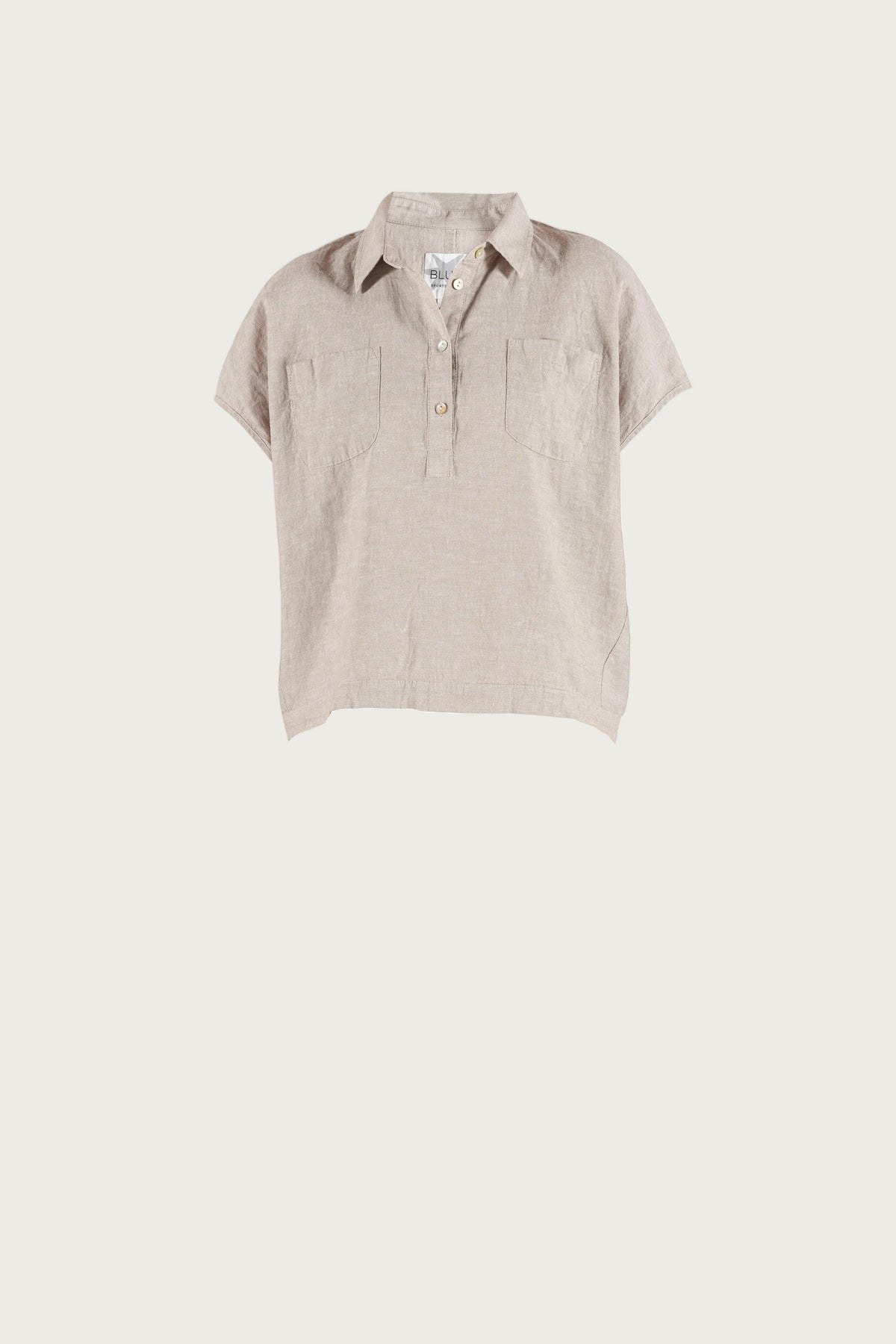 Lisbeth short linen Shirt - Chalk Melange