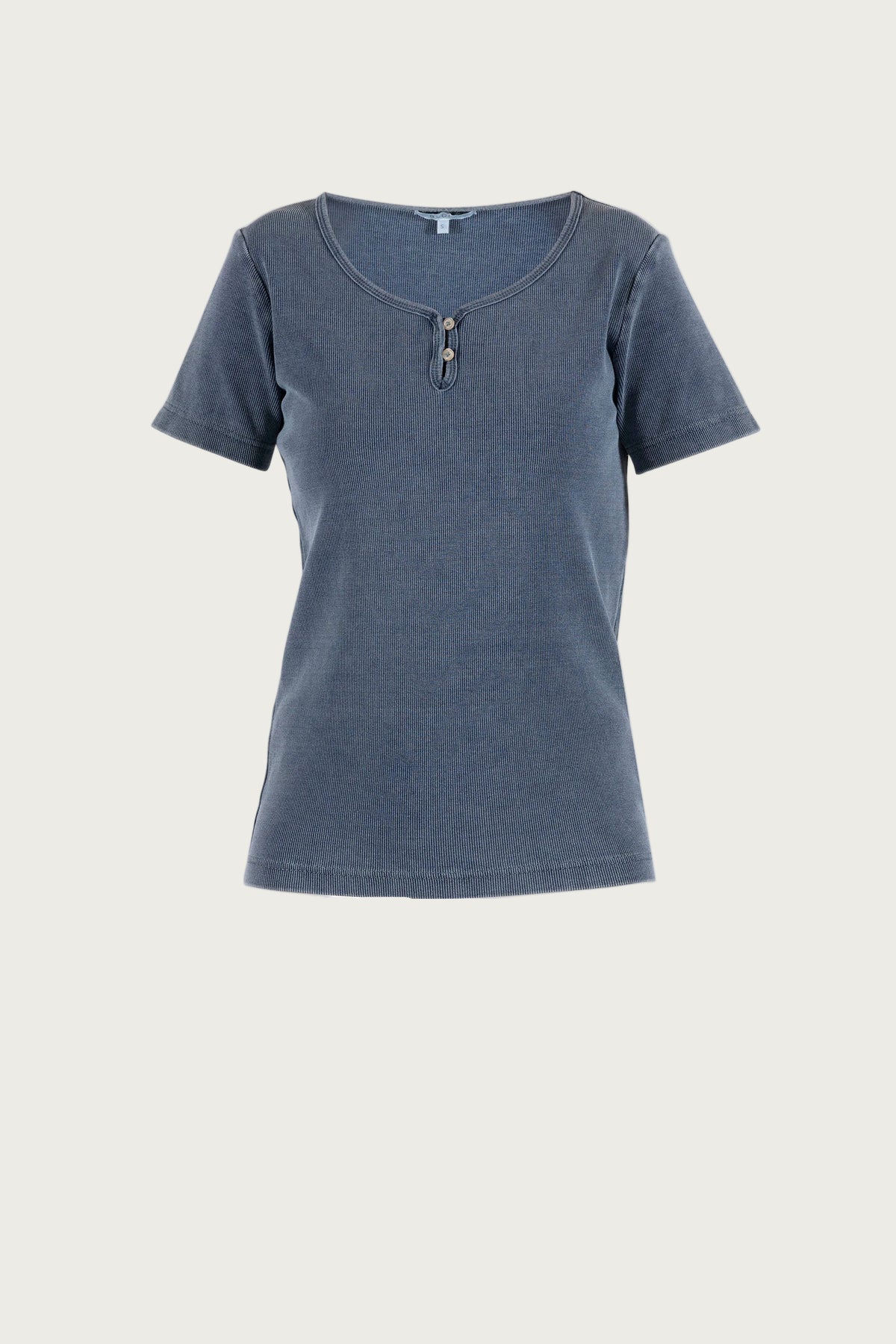 Lolly denim rib Tee - Denim Blue
