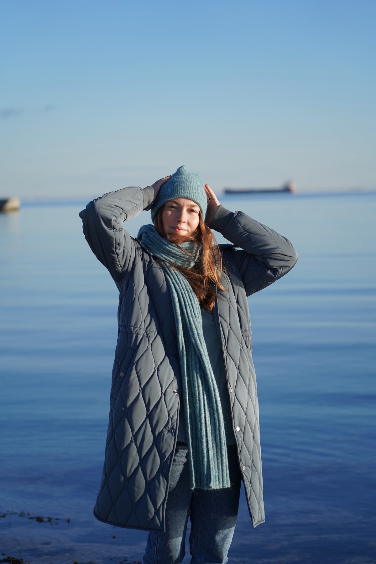 Banff Merino/Alpaca Scarf Ice Blue Melange