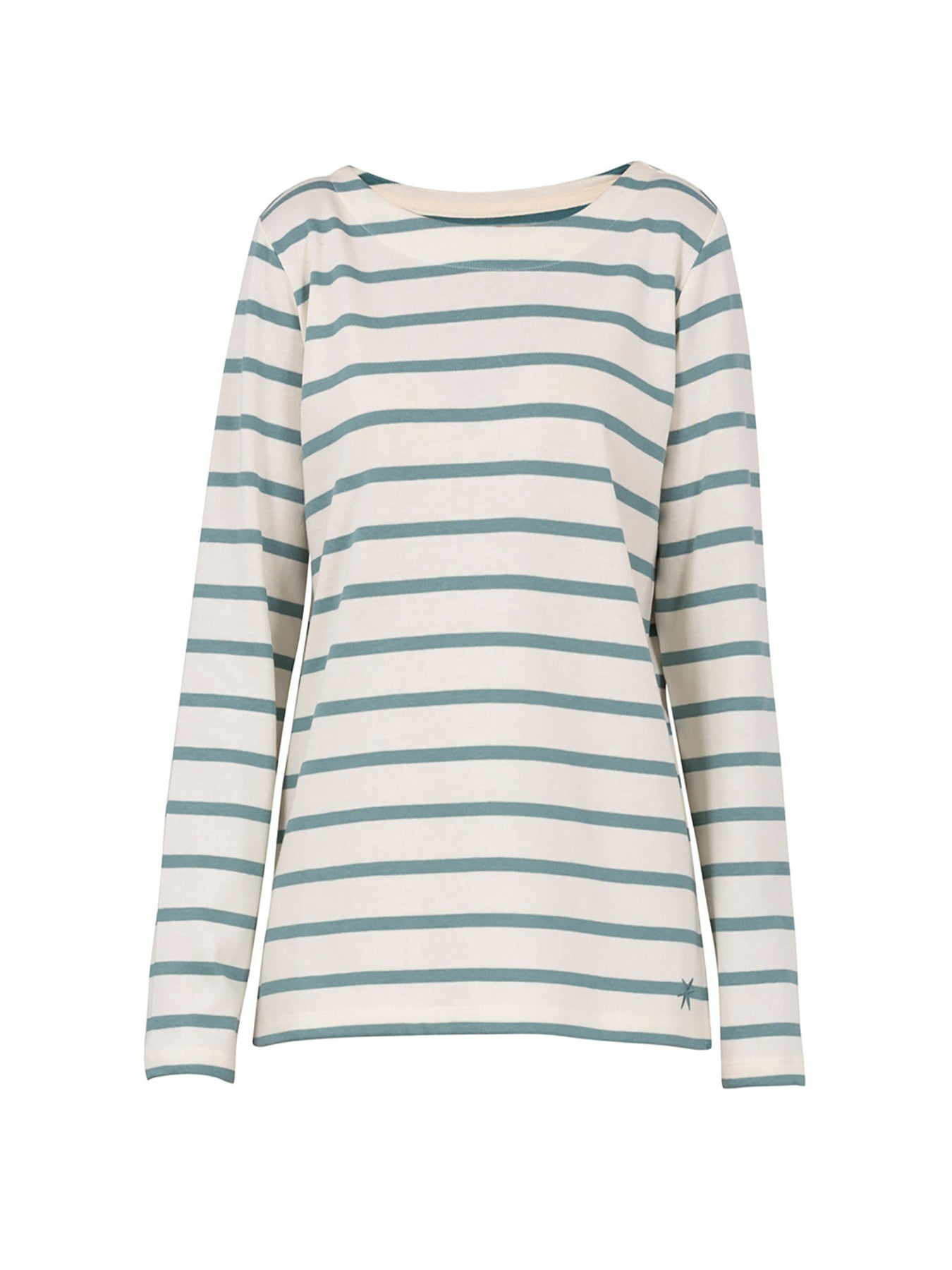Luna Striped Blouse - Dark Aqua/Ecru
