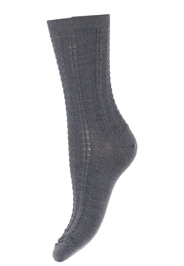 Wool Socks Structured (59531-498) - Dark Grey