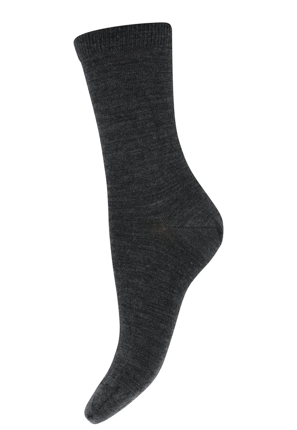 Wool/Cotton Socks (12-76727-0-497) - Dark Grey Melange
