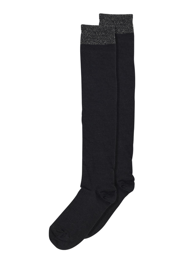 Wool/Silk Knee Socks (12-89510-0-8) - Black