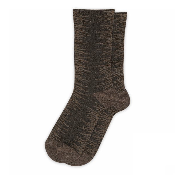 Ulla Glitter Socks (12-79740-0541) - Dark Brown