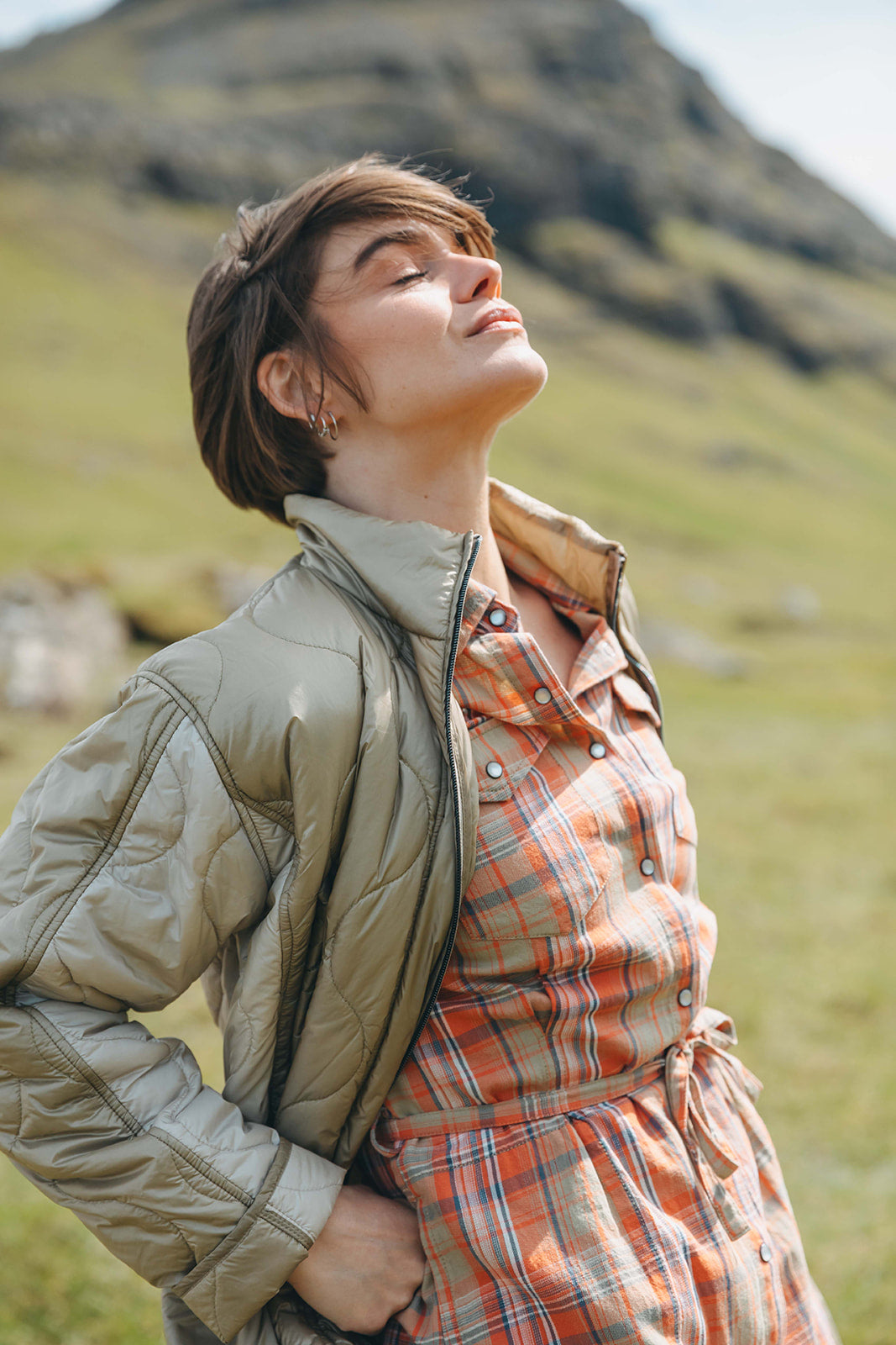 Cirkeline Check Dress - Red Earth