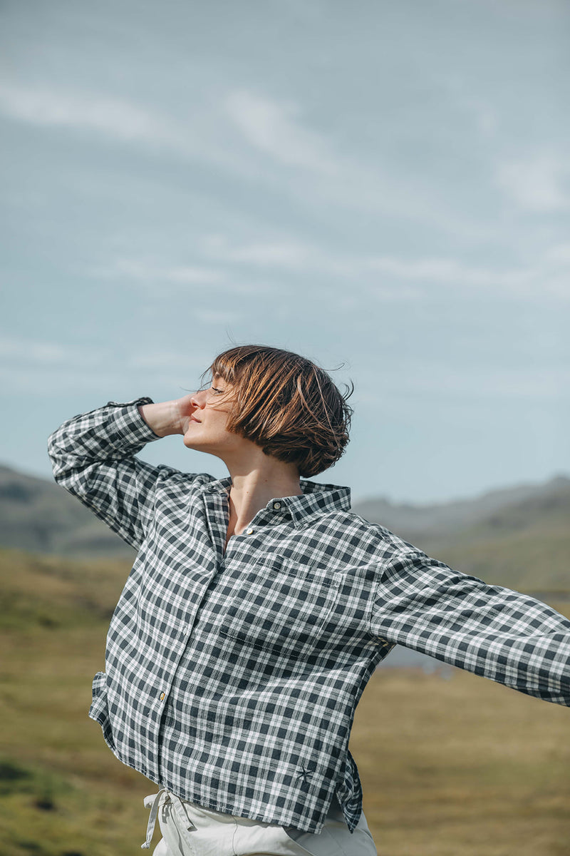 Cleo Check Shirt - New Navy