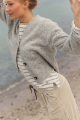 Donna Striped Blouse - Ecru/Grey Melange