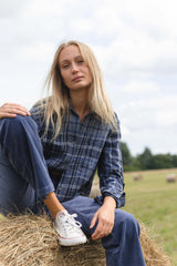 Glorie Cotton Check Shirt - New Navy