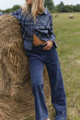 Gwen Stretch Corduroy Trousers - Stormy Blue