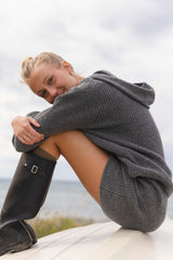 Freja Merino Knit Skirt - Iron Grey Melange