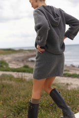 Frauke Merino Knit Hoodie - Iron Grey Melange
