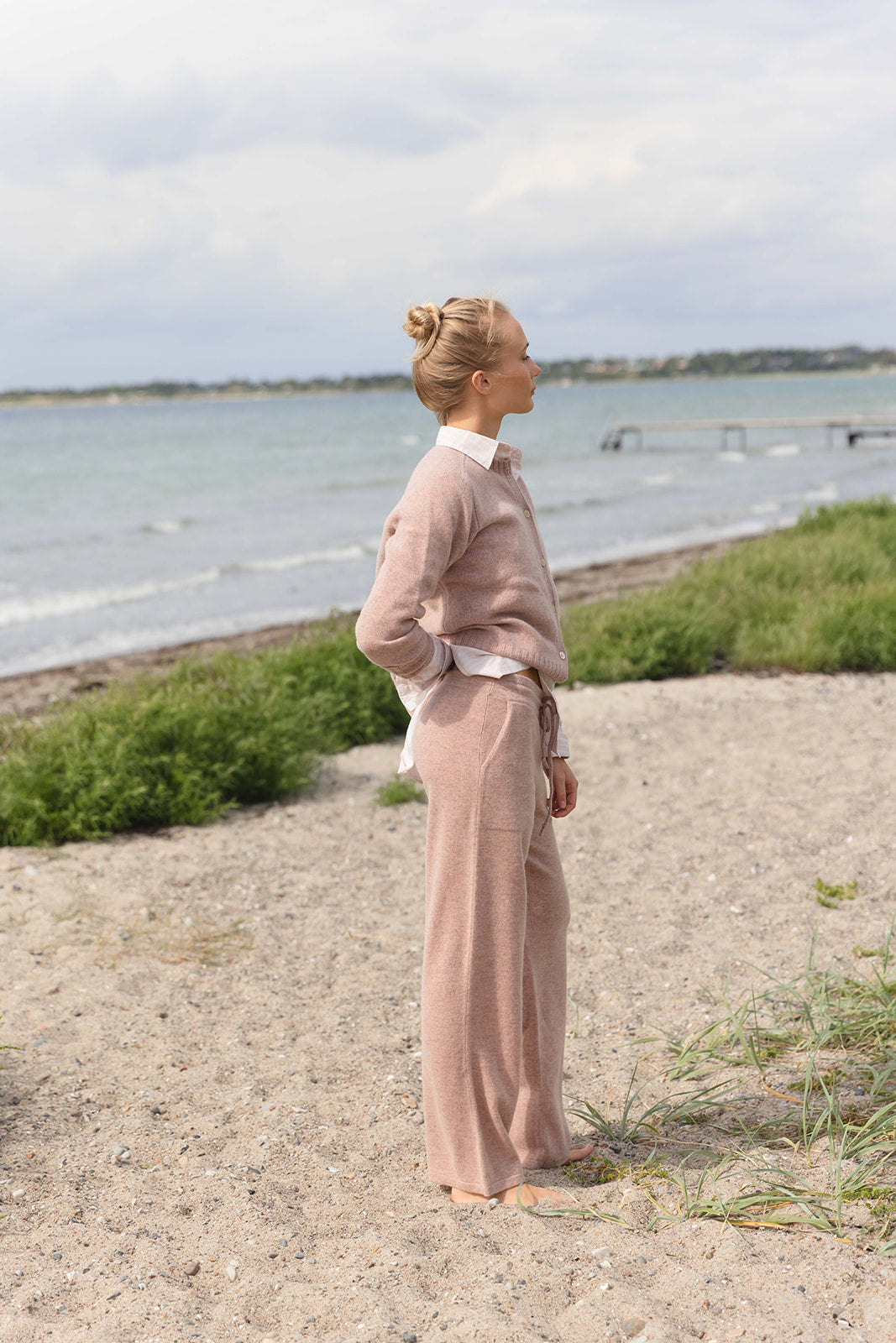 Carina wool Trousers - Old Rose Melange